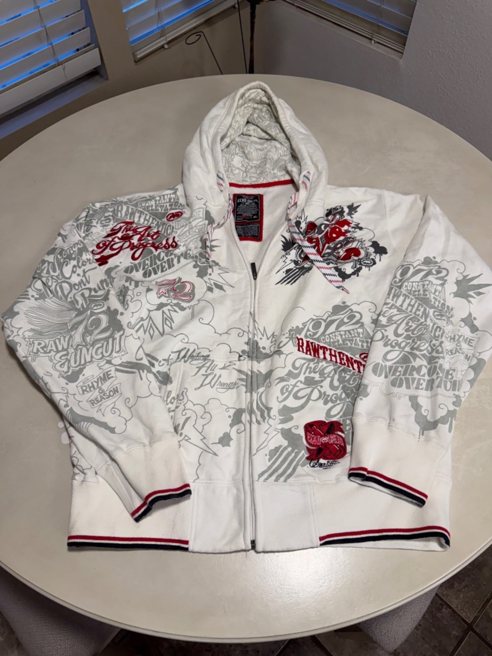 Vintage Y2K Ecko Unltd Art of Progress Full Zip Graphic Hoodie XL